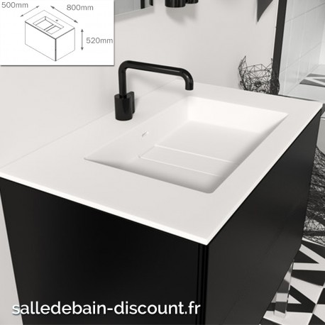 Siphon Noir Mat pour meuble salle de bain ouvert